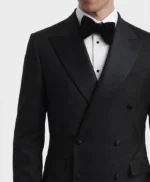 Double Breasted Simple Men’s Black Tuxedo
