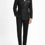 Double Breasted Simple Men’s Black Tuxedo