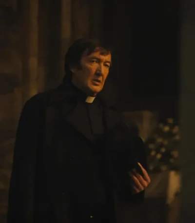 Father Brennan The First Omen 2024 Trench Coat