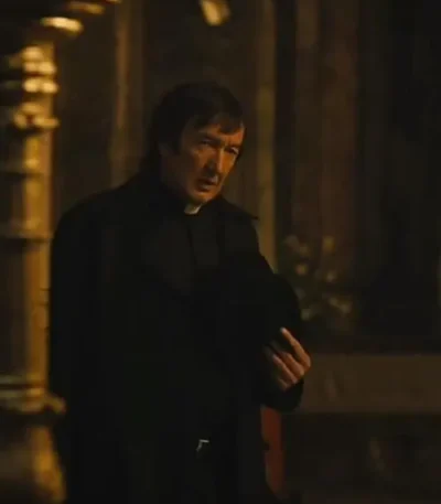 Father Brennan The First Omen 2024 Trench Coat
