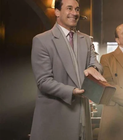 Gabriel Good Omens Jon Hamm Suiting Fabric Long Coat