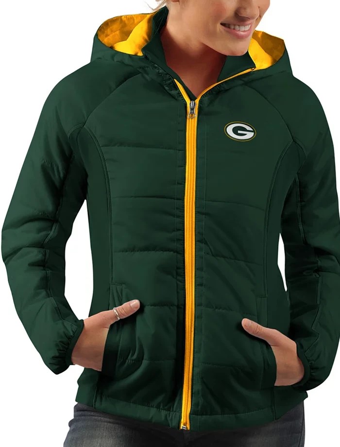Green Bay Packers Puffer Hooded Jacket Green Bay Packers Puffer Hooded Jacket
