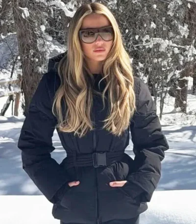 Alix Earle Halfdays Ski Black Puffer Jacket
