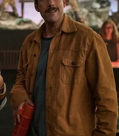 Hubie Halloween Dubois Brown Cotton Long Trucker Jacket