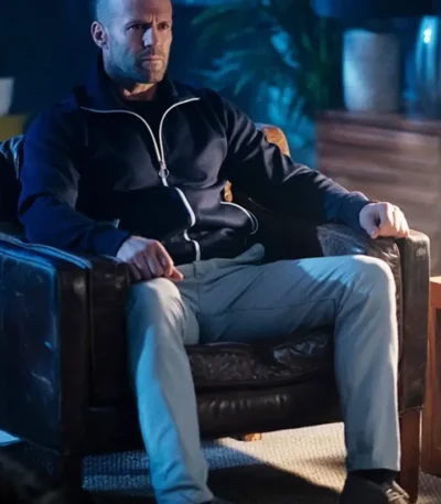 Jason Statham Wrath of Man Navy Blue Bomber Jacket
