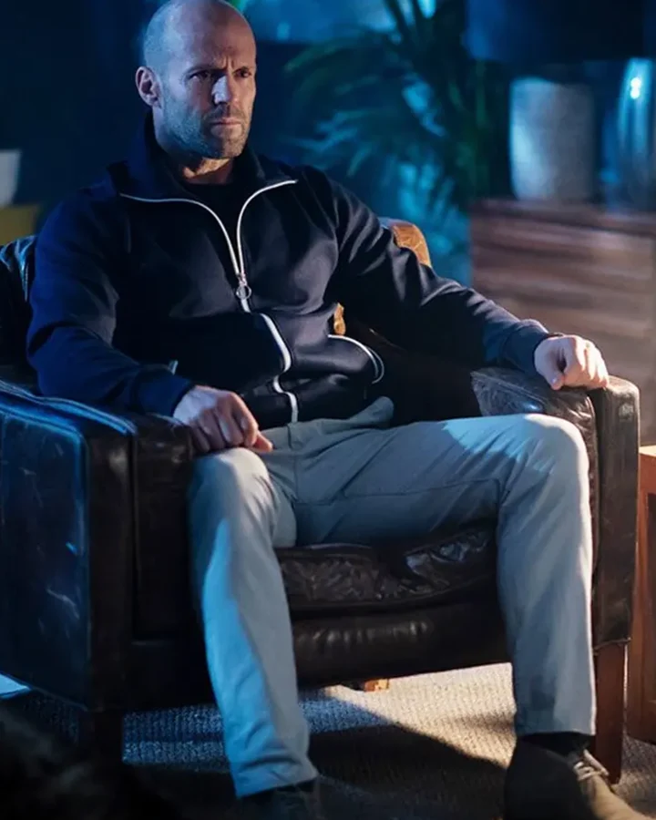 Jason Statham Wrath of Man Navy Blue Bomber Jacket Jason Statham Wrath of Man Navy Blue Bomber Jacket