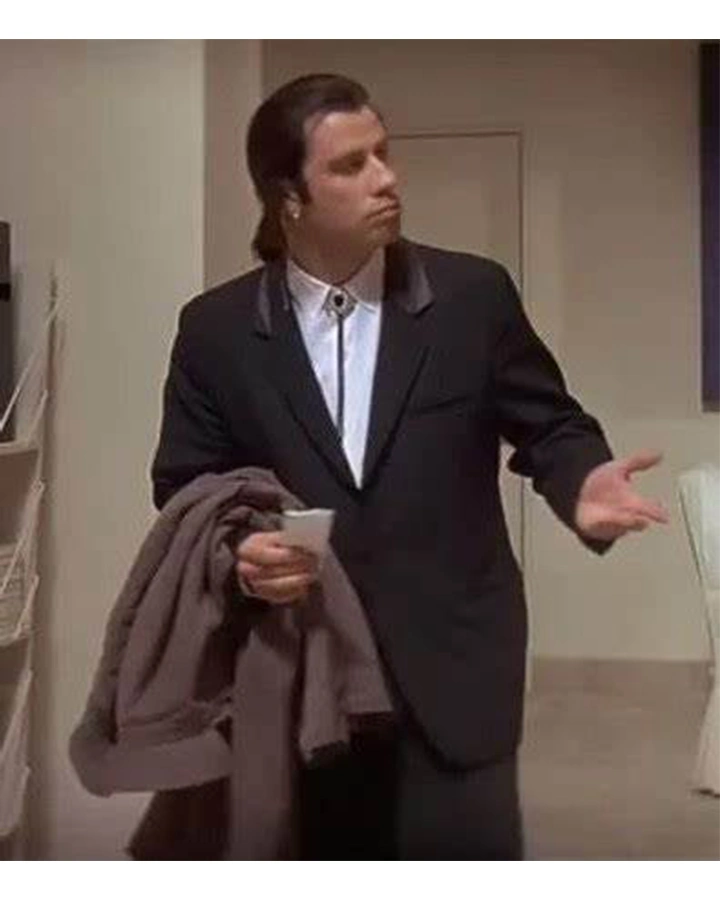 John Travolta 1994 Pulp Fiction Black Tuxedo Suit John Travolta 1994 Pulp Fiction Black Tuxedo Suit