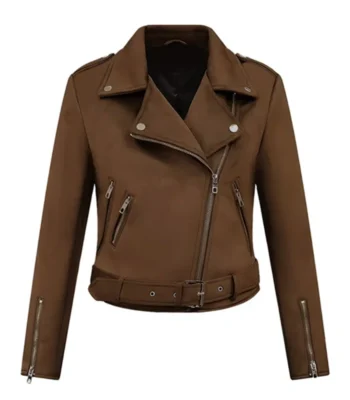 Katie Leclerc A Cherry Pie Christmas Brown Suede Jacket