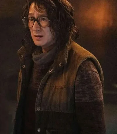 Ke Huy Quan The Electric State Brown Corduroy Vest