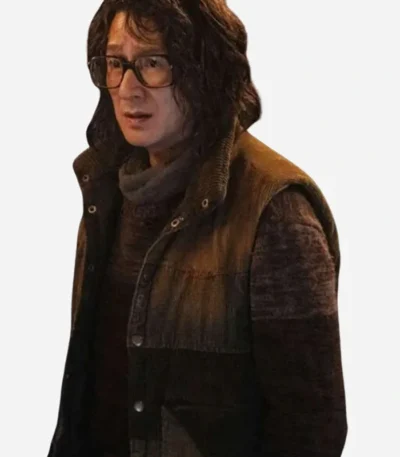 Ke Huy Quan The Electric State Brown Corduroy Vest