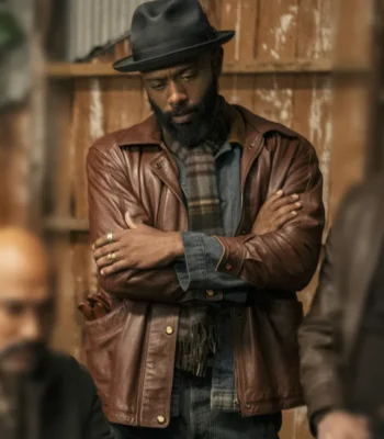 LaKeith Stanfield Play Dirty Brown Leather Jacket