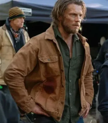 Lance Giles Forgive Us All Brown Cotton Jacket