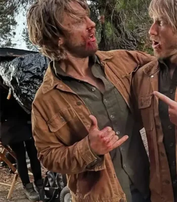 Lance Giles Forgive Us All Brown Cotton Jacket