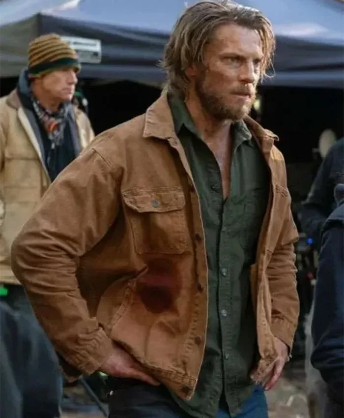 Lance Giles Forgive Us All Brown Cotton Jacket Lance Giles Forgive Us All Brown Cotton Jacket