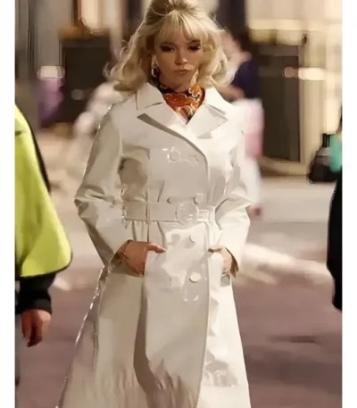 Last Night in Soho Anya Taylor-Joy White Leather Coat