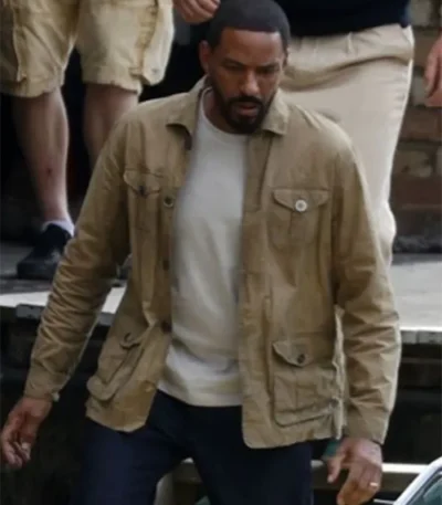 Laz Alonso Fountain of Youth Beige Cotton Jacket