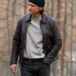 Lewis Pullman Riff Raff Brown Leather Jacket