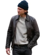 Lewis Pullman Riff Raff Brown Leather Jacket