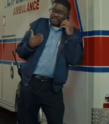 Lil Rel Howery Code 3 Blue Bomber Jacket