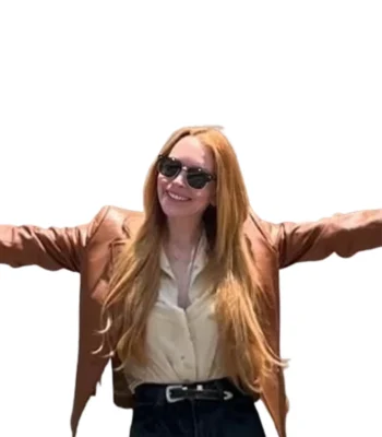 Lindsay Lohan Freakier Friday Brown Leather Jacket