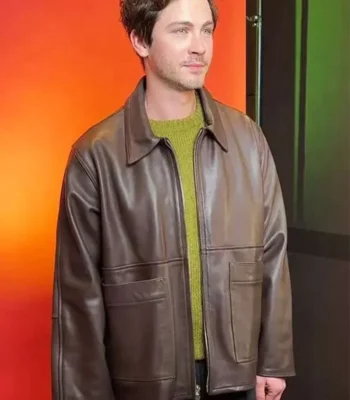 Logan Lerman Oh Hi! Brown Leather Jacket