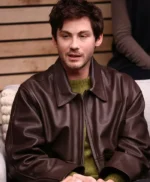 Logan Lerman Oh Hi! Brown Leather Jacket