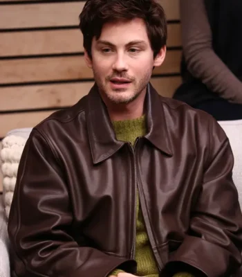 Logan Lerman Oh Hi! Brown Leather Jacket