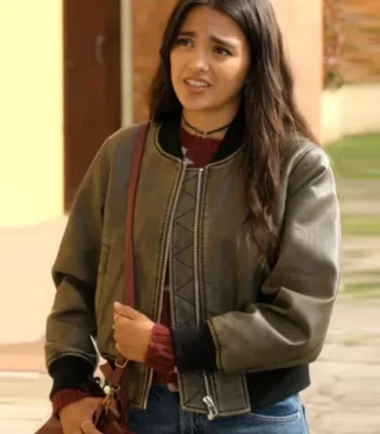Maia Reficco La Dolce Villa Brown Bomber Jacket