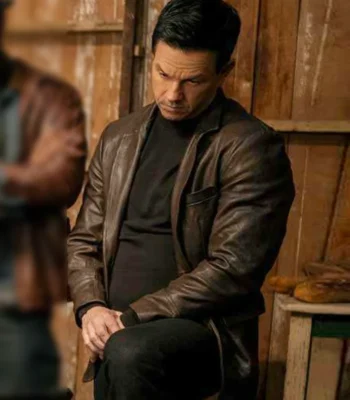 Mark Wahlberg Play Dirty Brown Leather Blazer