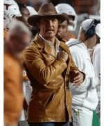 Actor Matthew McConaughey Brown Leather Jacket