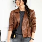Megan Fox Midnight in the Switchgrass Leather Brown Jacket