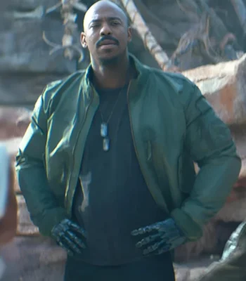 Mehcad Brooks Mortal Kombat II Green Jacket