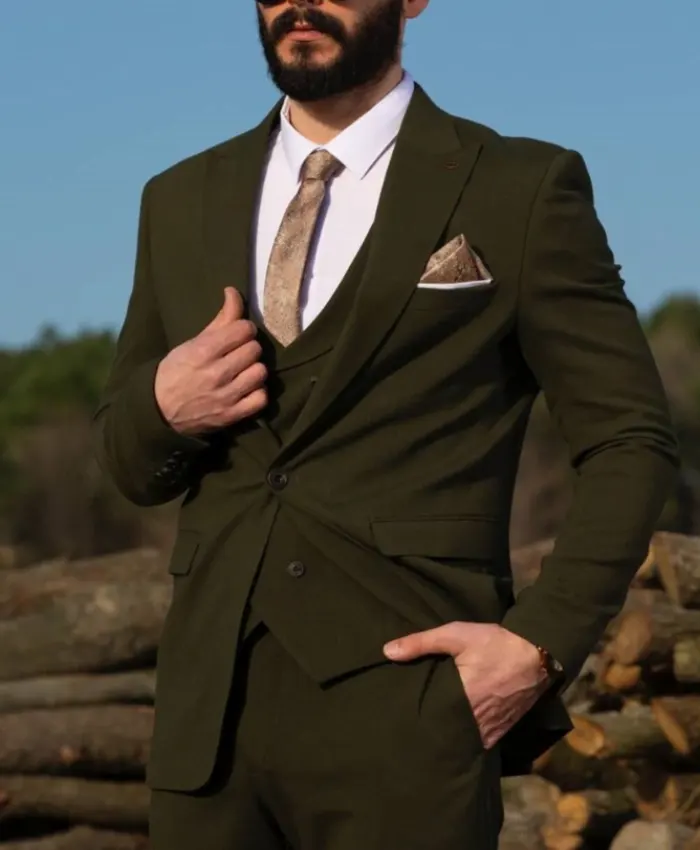 Mens 2 Piece Olive Green Wedding Suit Mens 2 Piece Olive Green Wedding Suit