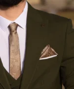 Mens 2 Piece Olive Green Wedding Suit