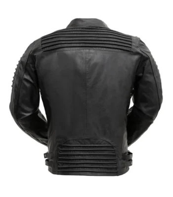 Mens Black Brooklyn Leather Biker Jacket