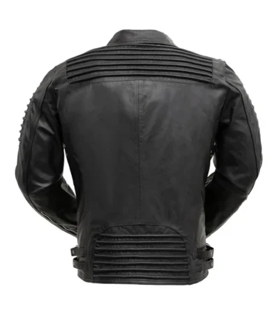 Mens Black Brooklyn Leather Biker Jacket