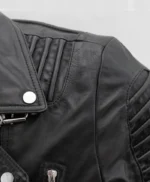 Mens Black Brooklyn Leather Biker Jacket