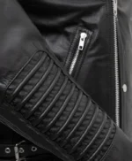Mens Black Brooklyn Leather Biker Jacket