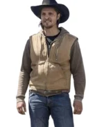 Mens Brown Cotton Sleeveless Vest