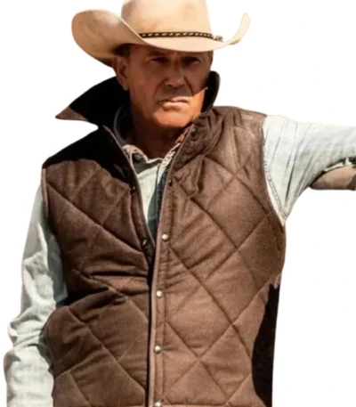 Mens Cotton Quilted Brown Vest Waistcoat