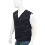 Mens Dark Grey Wool Blend Vest Waistcoat