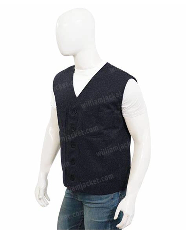 Mens Dark Grey Wool Blend Vest Waistcoat Mens Dark Grey Wool Blend Vest Waistcoat