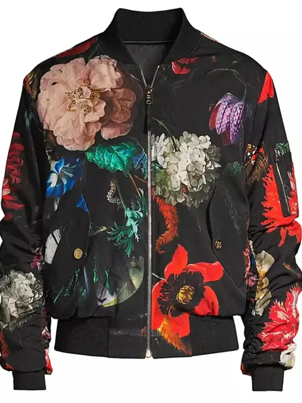 Mens Floral Bomber Jacket