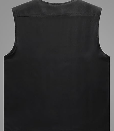 Mens Outdoors Multi-Pockets Black Cotton Vest