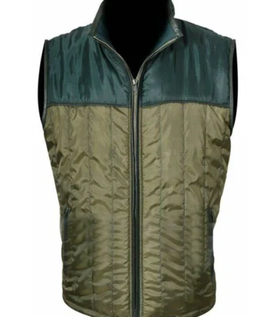 Mens Quilted Green Parachute Vest
