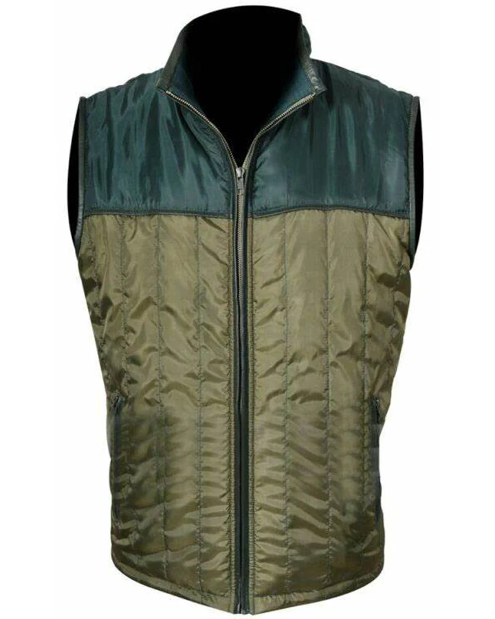 Mens Quilted Green Parachute Vest Mens Quilted Green Parachute Vest