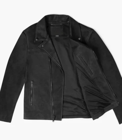 Men’s Suede Black Leather Motorcycle Biker Jacket