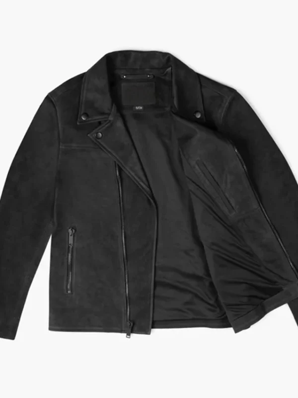 Men’s Suede Black Leather Motorcycle Biker Jacket