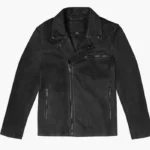 Men’s Suede Black Leather Motorcycle Biker Jacket
