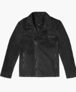 Men’s Suede Black Leather Motorcycle Biker Jacket